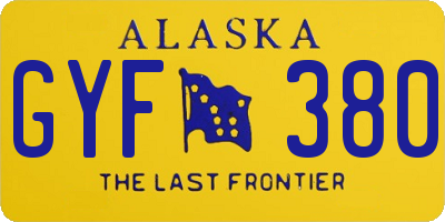 AK license plate GYF380