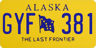 AK license plate GYF381