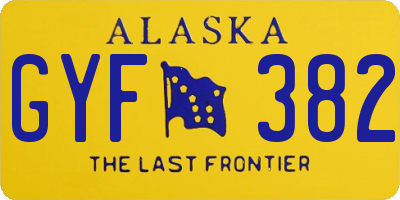 AK license plate GYF382