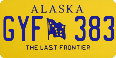 AK license plate GYF383