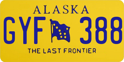 AK license plate GYF388
