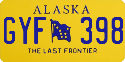 AK license plate GYF398