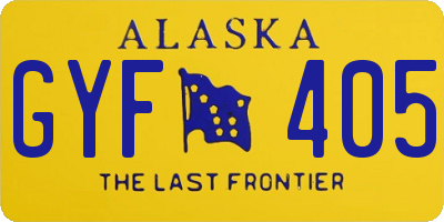 AK license plate GYF405