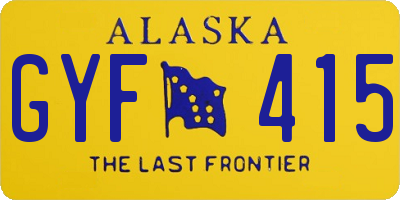 AK license plate GYF415