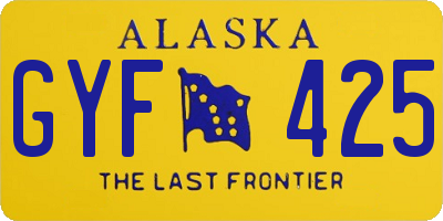 AK license plate GYF425