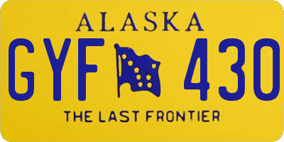 AK license plate GYF430