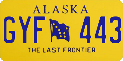 AK license plate GYF443