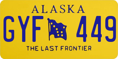 AK license plate GYF449