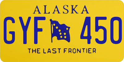 AK license plate GYF450