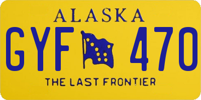 AK license plate GYF470