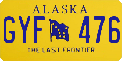 AK license plate GYF476
