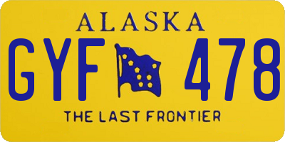 AK license plate GYF478
