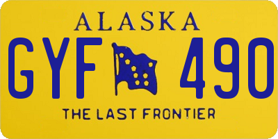 AK license plate GYF490