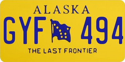 AK license plate GYF494
