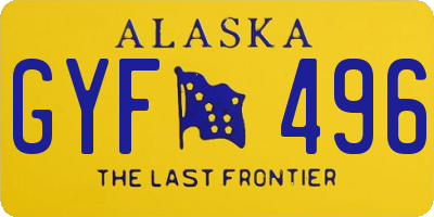 AK license plate GYF496