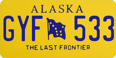 AK license plate GYF533