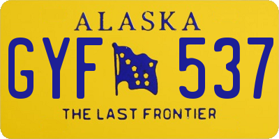 AK license plate GYF537
