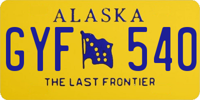 AK license plate GYF540