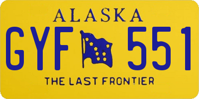 AK license plate GYF551