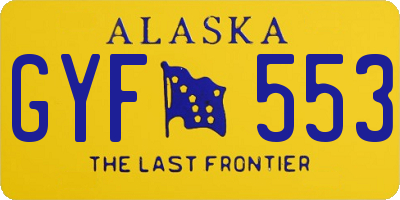 AK license plate GYF553