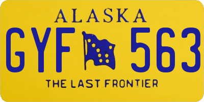 AK license plate GYF563