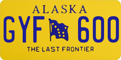 AK license plate GYF600