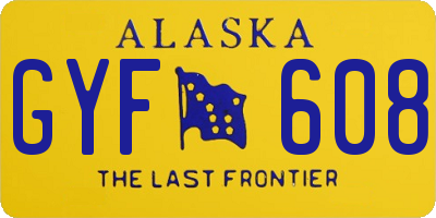 AK license plate GYF608
