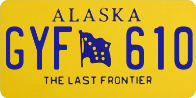 AK license plate GYF610