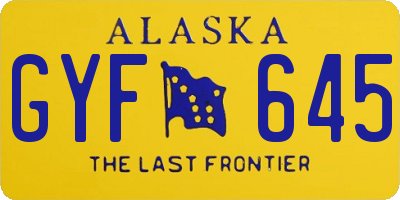 AK license plate GYF645