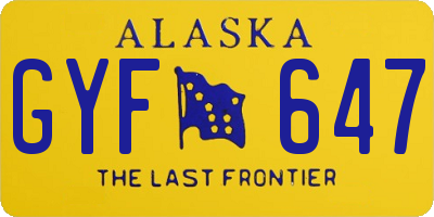 AK license plate GYF647