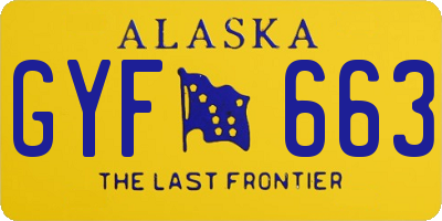 AK license plate GYF663