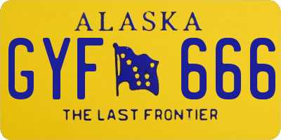 AK license plate GYF666