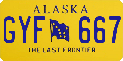 AK license plate GYF667