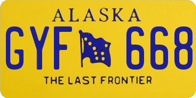 AK license plate GYF668