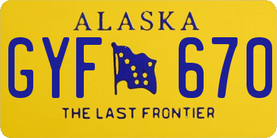 AK license plate GYF670