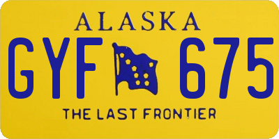 AK license plate GYF675