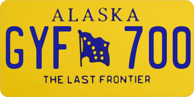 AK license plate GYF700