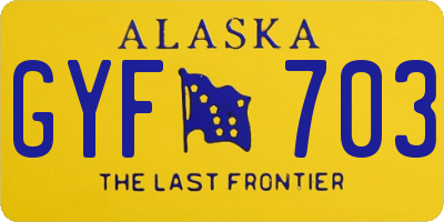 AK license plate GYF703