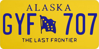 AK license plate GYF707