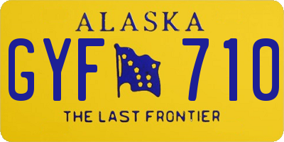 AK license plate GYF710