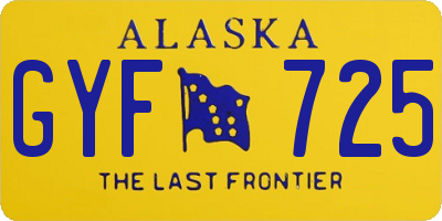 AK license plate GYF725