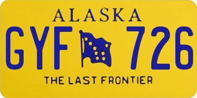 AK license plate GYF726