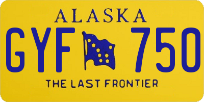 AK license plate GYF750