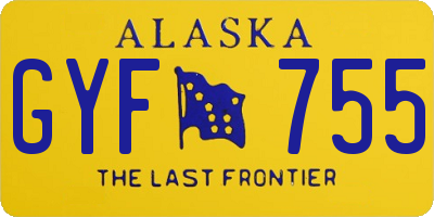 AK license plate GYF755
