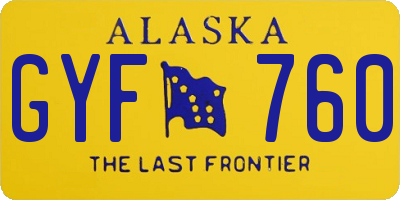 AK license plate GYF760