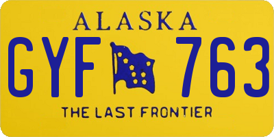 AK license plate GYF763