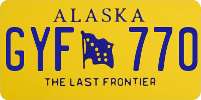 AK license plate GYF770