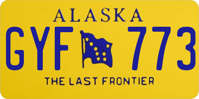 AK license plate GYF773