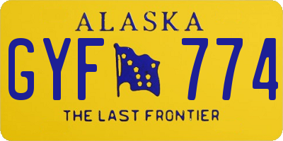 AK license plate GYF774