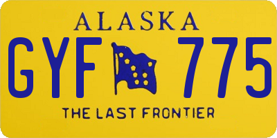 AK license plate GYF775